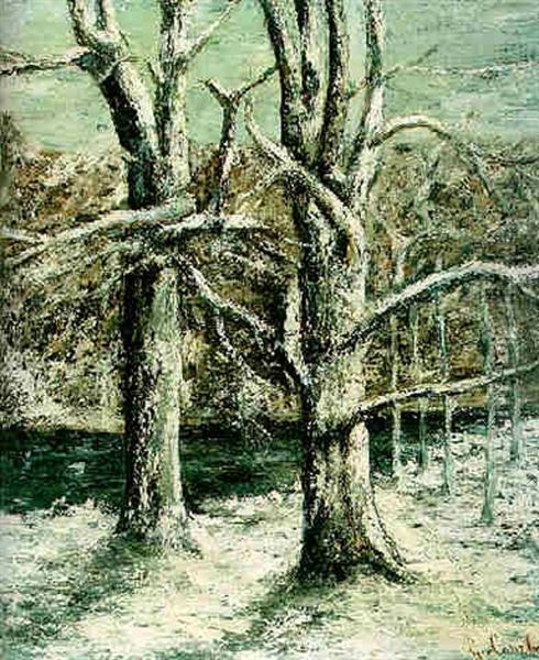 Le Bois Sous La Neige Oil Painting by Gustave Courbet