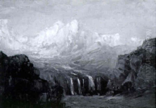 Gletscherlandschaft Oil Painting by Gustave Courbet