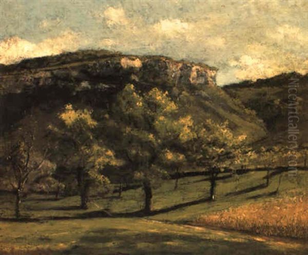 Pommiers A Ornans Oil Painting by Gustave Courbet