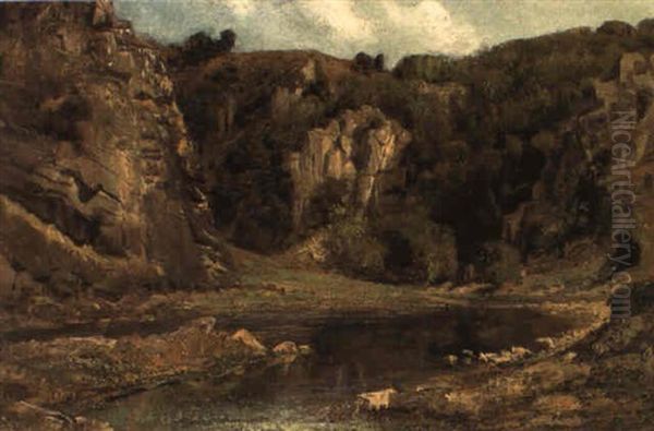 Lac De Montagne (bergsee) Oil Painting by Gustave Courbet