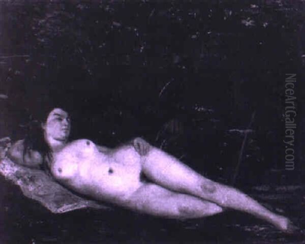 Reclining Nude Oil Painting by Gustave Courbet