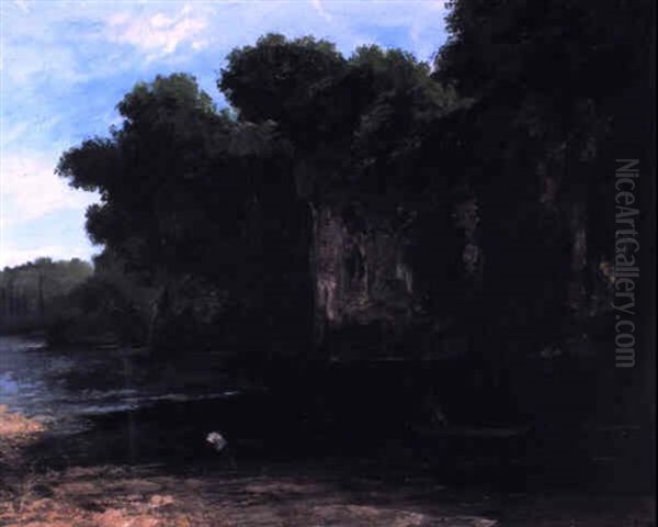 Le Halage, Bords De La Loue Oil Painting by Gustave Courbet