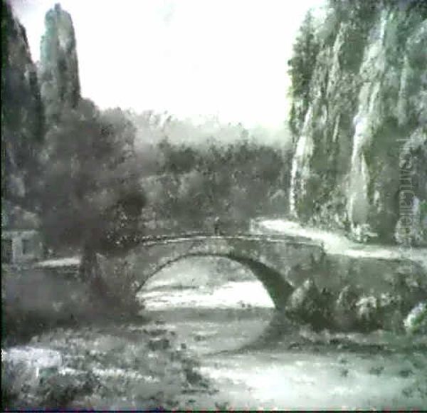 Pont De La Roche St. Sulpice Oil Painting by Gustave Courbet