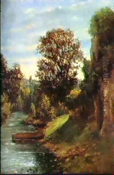 Bord De La Riviere, 1873 Oil Painting by Gustave Courbet