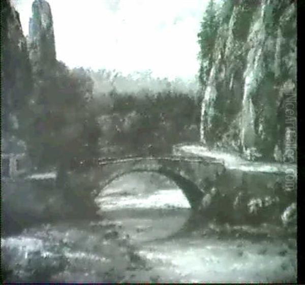 Pont De La Roche St. Sulpice. Oil Painting by Gustave Courbet