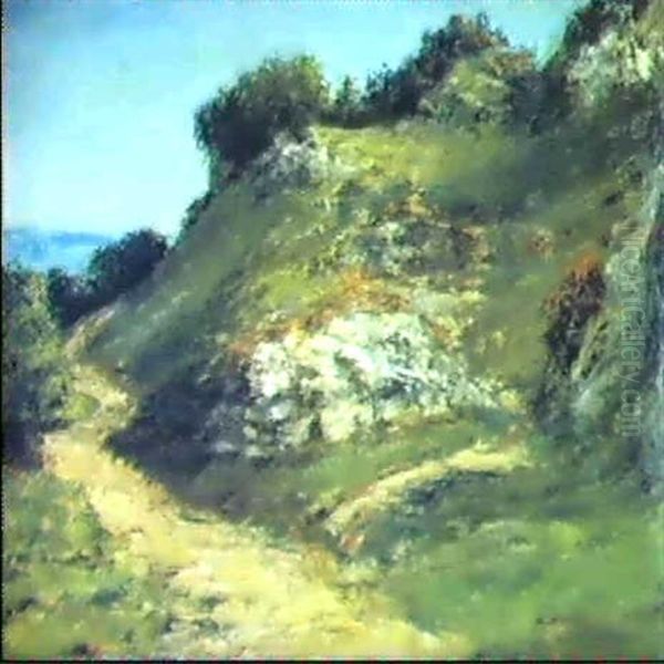 Sentier Dans Les Rochers Oil Painting by Gustave Courbet