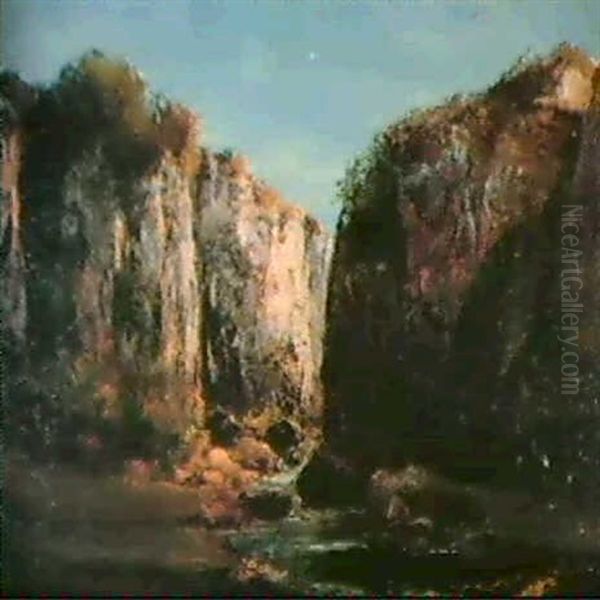 Falaise Jurassienne Oil Painting by Gustave Courbet