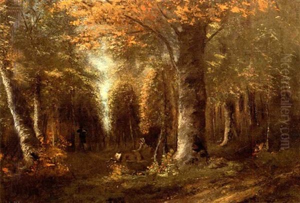 La Foret En Automne Oil Painting by Gustave Courbet