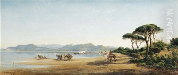 Paysage Du Sud De La France Oil Painting by Vincent Joseph Francois Courdouan