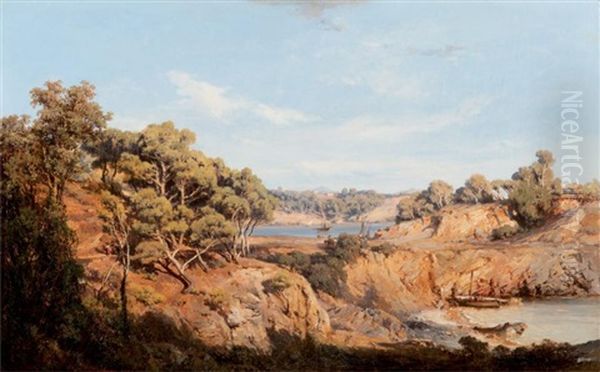 Environs De Toulon Oil Painting by Vincent Joseph Francois Courdouan