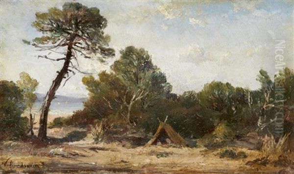 Bord De Mer A La Pinelle Oil Painting by Vincent Joseph Francois Courdouan