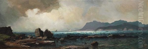 Bord De Mer Oil Painting by Vincent Joseph Francois Courdouan