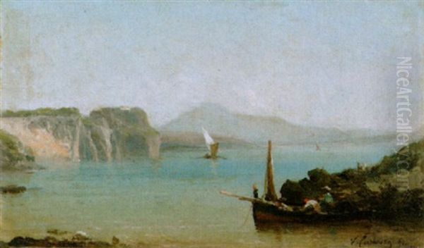 Sonnige Kustenpartie Oil Painting by Vincent Joseph Francois Courdouan