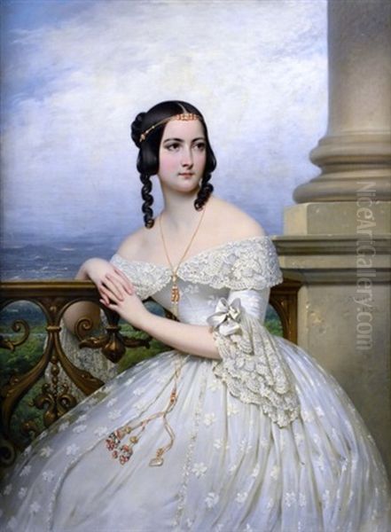 Portrait Presumee De Miss White Oil Painting by Joseph Desire Court