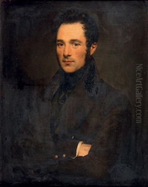 Portrait D'homme En Redingote Oil Painting by Joseph Desire Court