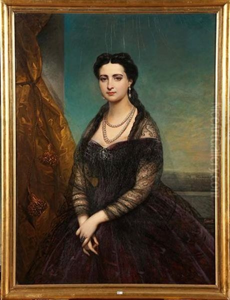 Portrait D'une Dame De Qualite Oil Painting by Joseph Desire Court