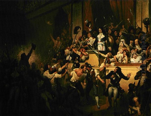 Boissy D'anglas Saluant La Tete Du Depute Feraud Oil Painting by Joseph Desire Court