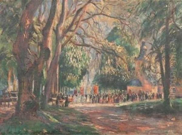 La Procession De Notre-dame De Grace Oil Painting by Raymond (Louis) le Court