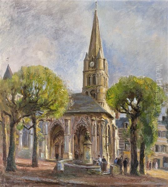 Eglise De Montivilliers Oil Painting by Raymond (Louis) le Court