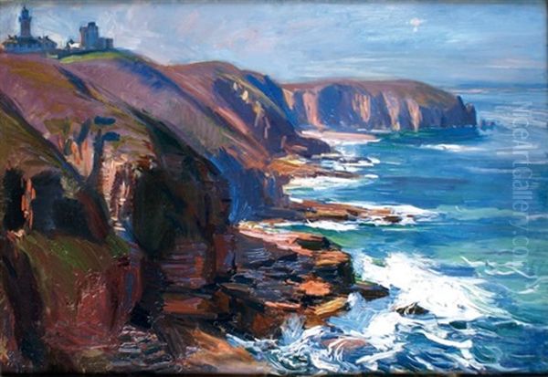 La Pointe De Saint-mathieu En Bretagne Oil Painting by Raymond (Louis) le Court