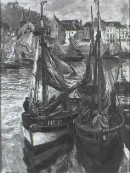 Honfleur Oil Painting by Raymond (Louis) le Court