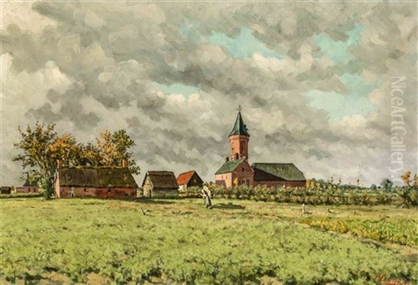 The Village Oil Painting by Franz Courtens