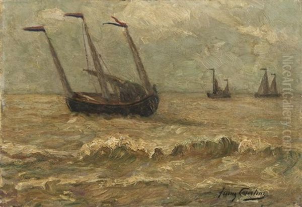 Les Voiliers Oil Painting by Franz Courtens