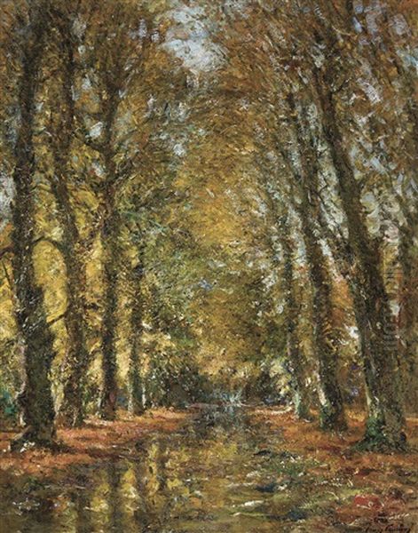 View Of Sunny Park Oil Painting by Franz Courtens