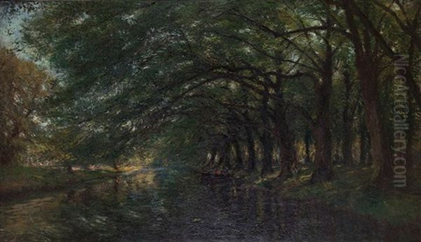 View Of The Laken Park Oil Painting by Franz Courtens