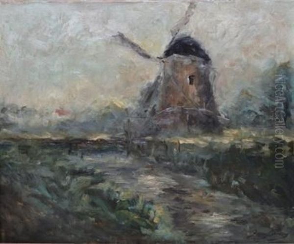 Paysage Au Moulin Oil Painting by Franz Courtens