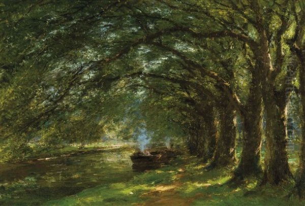 Rayons De Soleil Au Parc A Elfswoud Oil Painting by Franz Courtens