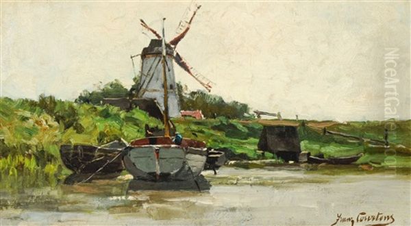 Vue De Riviere Oil Painting by Franz Courtens