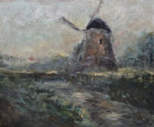 Paysage Au Moulin Oil Painting by Franz Courtens