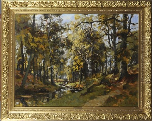 Riviere Dans Un Sous-bois Oil Painting by Franz Courtens