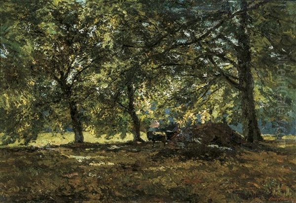 Sous-bois Oil Painting by Franz Courtens