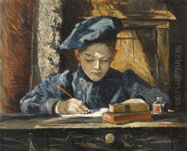 Le Jeune Etudiant Oil Painting by Franz Courtens