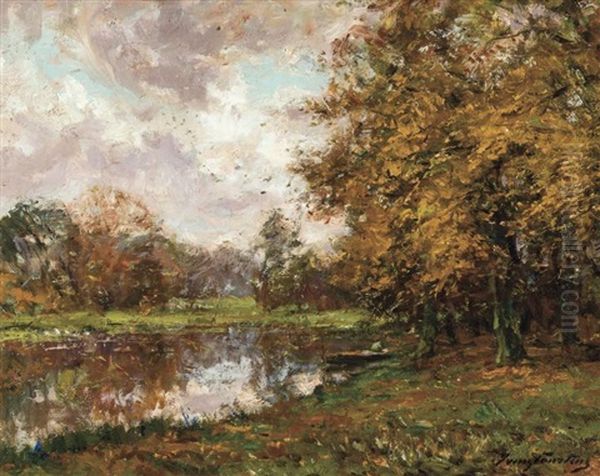 Vue De Parc Oil Painting by Franz Courtens