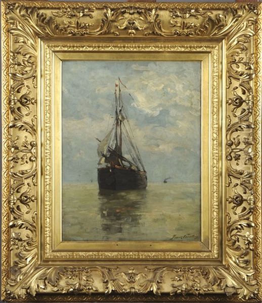 Bateau De Peche Oil Painting by Franz Courtens