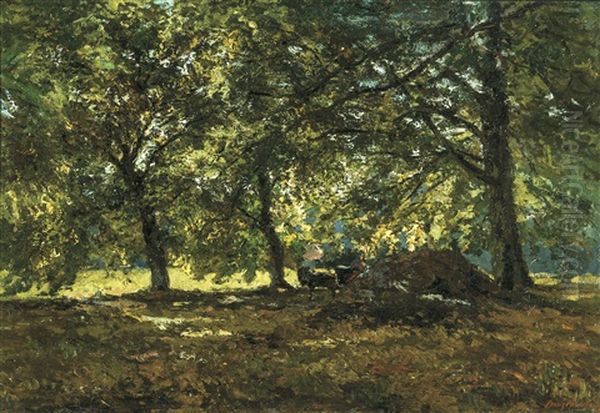 Sous-bois Oil Painting by Franz Courtens