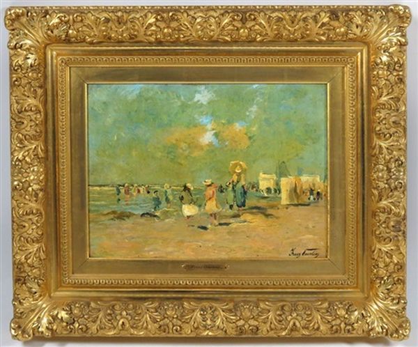 Figures At The Seaside Oil Painting by Franz Courtens