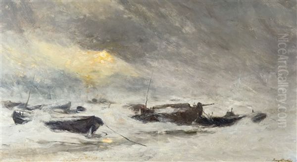 Bourrasque De Neige Oil Painting by Franz Courtens