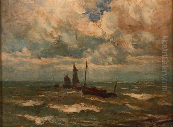 Marine Oil Painting by Franz Courtens