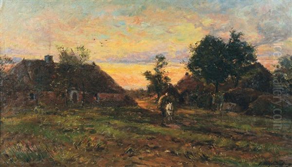 Avond Bij De Hoeve by Franz Courtens