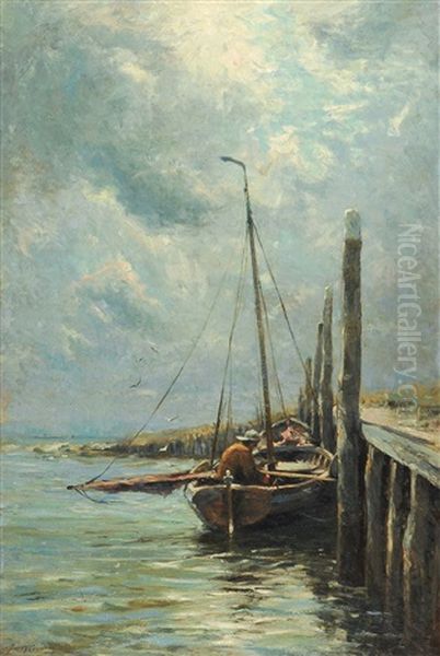 La Crique, Zuiderzee Oil Painting by Franz Courtens