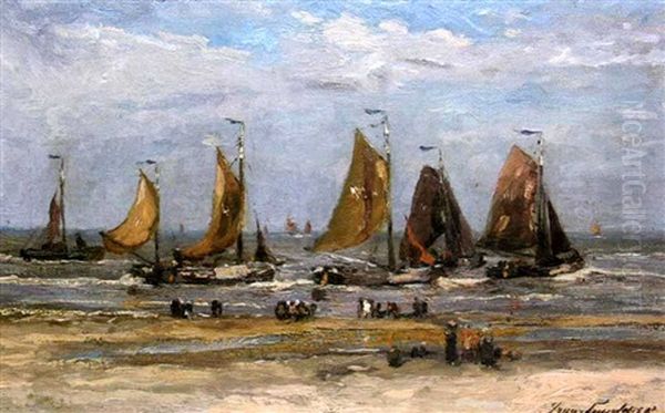 La Sortie En Mer Oil Painting by Franz Courtens