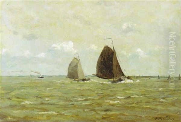 Temps Gris (ijmuiden, Holland) Oil Painting by Franz Courtens