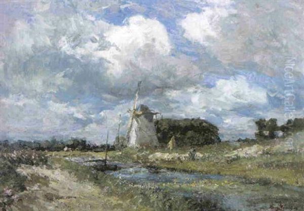 Le Moulin Dans La Bruyere Oil Painting by Franz Courtens