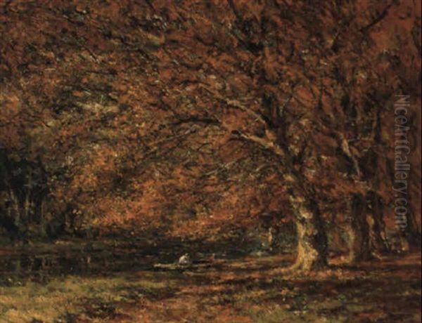 Vijver Te Elswond In De Herfst Oil Painting by Franz Courtens