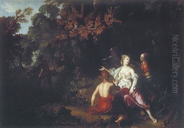 Atalante Et Meleagre Oil Painting by Jacques-Francois Courtin