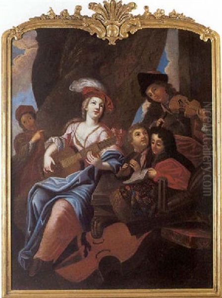 Le Petit Concert Oil Painting by Jacques-Francois Courtin